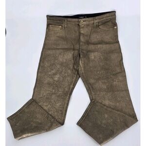 Lauren Ralph Lauren Jeans Waxed Women 18 Copper Gold Wash Pants Stretch Denim